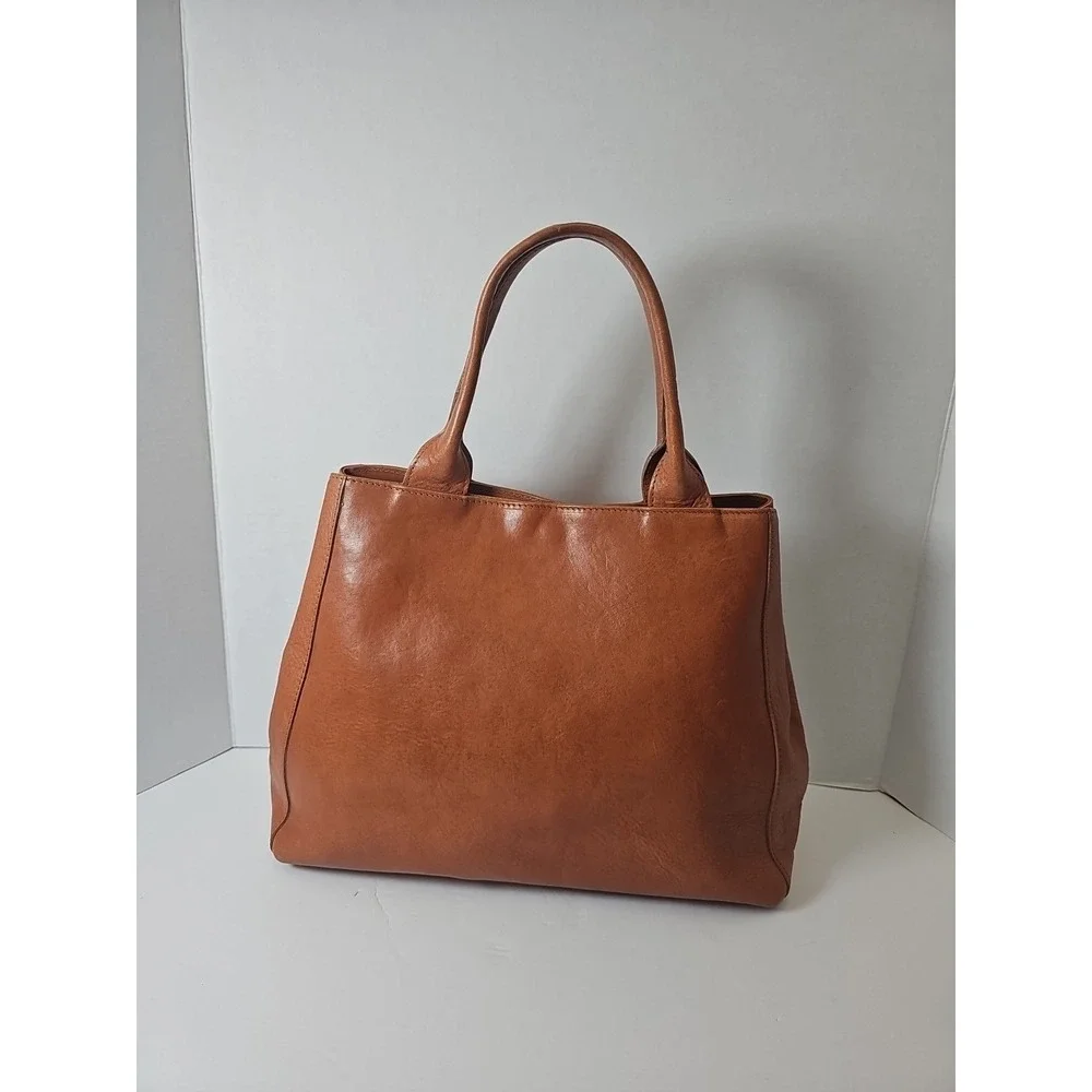 Furla Genuine Leather Medium Tote- Brown/‎ Orange Made In Italy